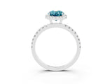 White gold Oval Cut Halo Diamond Pave Band with Prong Setting_3
