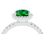 White gold Oval Cut Halo Diamond Pave Band with Prong Setting_4