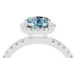 White gold Oval Cut Halo Diamond Pave Band with Prong Setting_4