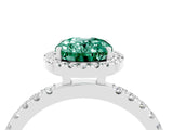 White gold Oval Cut Halo Diamond Pave Band with Prong Setting_4