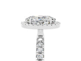 White gold Oval Cut Halo Diamond Pave Band with Prong Setting_5