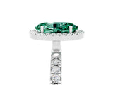 White gold Oval Cut Halo Diamond Pave Band with Prong Setting_5