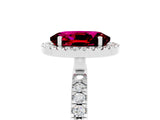 White gold Oval Cut Halo Diamond Pave Band with Prong Setting_5