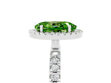 White gold Oval Cut Halo Diamond Pave Band with Prong Setting_5