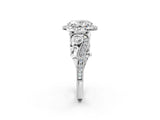 White gold Oval Cut Halo Diamond Ring with Milgrain and Bezel Accents on a Split Shank Band_17