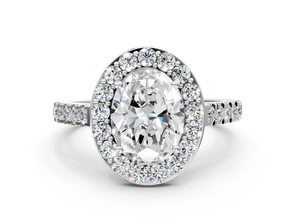 Platinum Pear-Shaped Pave Halo Engagement Ring Setting