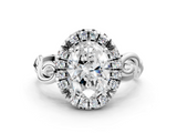 White gold Oval Cut Halo Diamond Ring with Scrollwork Band and Four-Prong Setting_57