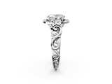 White gold Oval Cut Halo Diamond Ring with Scrollwork Band and Four-Prong Setting_59