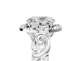 White gold Oval Cut Halo Diamond Ring with Scrollwork Band and Four-Prong Setting_62
