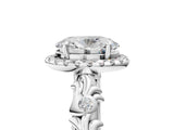 White gold Oval Cut Halo Diamond Solitaire with Filigree Band and Four-Prong Setting_24