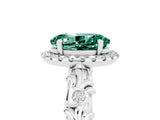 White gold Oval Cut Halo Diamond Solitaire with Filigree Band and Four-Prong Setting_5