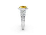 White gold Oval Cut Halo Pavé Diamond Engagement Ring with Split Shank and Four-Prong Setting_2