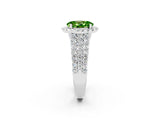 White gold Oval Cut Halo Pavé Diamond Engagement Ring with Split Shank and Four-Prong Setting_2