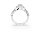 White gold Oval Cut Halo Pavé Diamond Engagement Ring with Split Shank and Four-Prong Setting_3