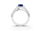 White gold Oval Cut Halo Pavé Diamond Engagement Ring with Split Shank and Four-Prong Setting_3