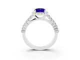 White gold Oval Cut Halo Pavé Diamond Engagement Ring with Split Shank and Four-Prong Setting_3