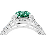 White gold Oval Cut Halo Pavé Diamond Engagement Ring with Split Shank and Four-Prong Setting_4
