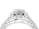 White gold Oval Cut Halo Pavé Diamond Engagement Ring with Split Shank and Four-Prong Setting_4