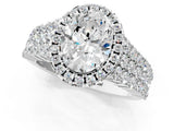 White gold Oval Cut Halo Pavé Diamond Engagement Ring with Split Shank and Four-Prong Setting_5