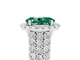 White gold Oval Cut Halo Pavé Diamond Engagement Ring with Split Shank and Four-Prong Setting_5