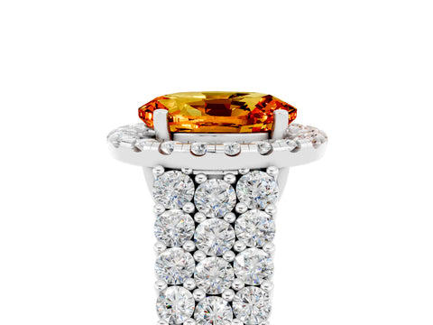 White gold Oval Cut Halo Pavé Diamond Engagement Ring with Split Shank and Four-Prong Setting_5