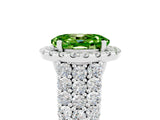 White gold Oval Cut Halo Pavé Diamond Engagement Ring with Split Shank and Four-Prong Setting_5