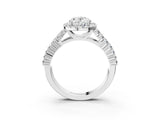 White gold Oval Cut Halo Pavé Diamond Engagement Ring with Split Shank and Four-Prong Setting_7