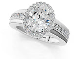White gold Oval Cut Halo Pave Band Four-Prong Ring_75