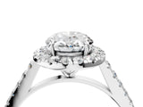 White gold Oval Cut Halo Pave Diamond Engagement Ring with Four-Prong Setting_12