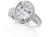White gold Oval Cut Halo Pave Split Shank Prong Setting Ring_45