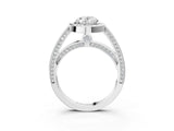 White gold Oval Cut Halo Pave Split Shank Prong Setting Ring_47