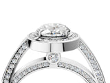 White gold Oval Cut Halo Pave Split Shank Prong Setting Ring_49