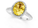 White gold Oval Cut Halo Round Diamond Pavé Band with Four-Prong Setting_1