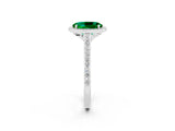 White gold Oval Cut Halo Round Diamond Pavé Band with Four-Prong Setting_2