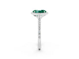 White gold Oval Cut Halo Round Diamond Pavé Band with Four-Prong Setting_2