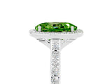 White gold Oval Cut Halo Round Diamond Pavé Band with Four-Prong Setting_5