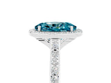 White gold Oval Cut Halo Round Diamond Pavé Band with Four-Prong Setting_5