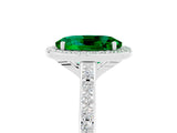 White gold Oval Cut Halo Round Diamond Pavé Band with Four-Prong Setting_5