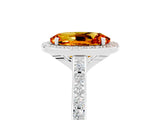 White gold Oval Cut Halo Round Diamond Pavé Band with Four-Prong Setting_5