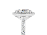 White gold Oval Cut Halo Round Diamond Pavé Band with Four-Prong Setting_5