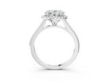 White gold Oval Cut Halo Round Diamond Solitaire Engagement Ring with Pave Band and Four-Prong Setting_10