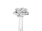 White gold Oval Cut Halo Round Diamond Solitaire Engagement Ring with Pave Band and Four-Prong Setting_12