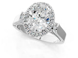 Platinum 2.04 Carat E VVS2 Round Halo Round Diamond Twist Band with Four-Prong Setting