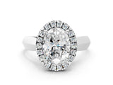 White gold Oval Cut Halo Solitaire Engagement Ring with Square Band and Four-Prong Setting_90