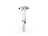 White gold Oval Cut Halo Solitaire Engagement Ring with Square Band and Four-Prong Setting_92