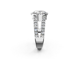 White gold Oval Cut Halo Split Shank Diamond Ring with Four-Prong Setting_80