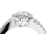 White gold Oval Cut Halo Split Shank Diamond Ring with Four-Prong Setting_80