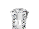 White gold Oval Cut Halo Split Shank Diamond Ring with Four-Prong Setting_81