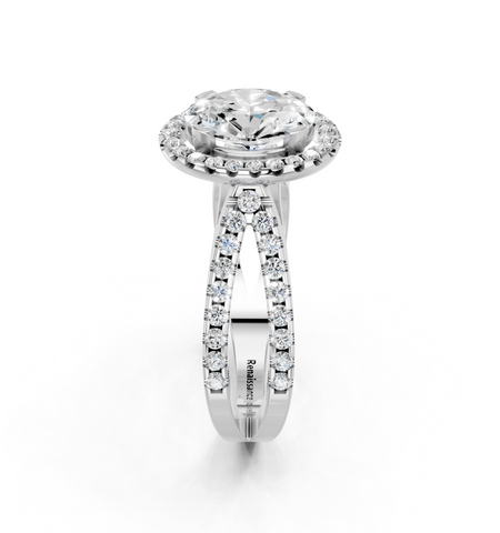 White gold Oval Cut Halo Split Shank Pave Set Ring_27