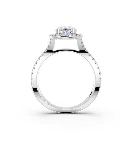 White gold Oval Cut Halo Split Shank Pave Set Ring_28